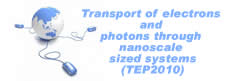Transport of electrons and photons through nanoscale sized systems